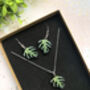 Plant Leaf Silver Plated Jewellery Letterbox Gift Set, thumbnail 5 of 12