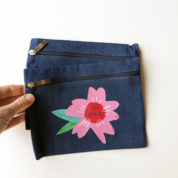 Denim Heart Make Up Bag, 4 of 4