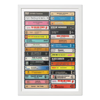 70s Music Fan Gift, 1970s Albums Personalised Print, 7 of 9