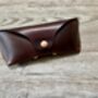 Chocolate Brown Personalised Leather Glasses Case, thumbnail 1 of 10
