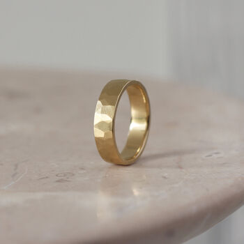Brushed Hammered 9ct/18ct Gold Ring, 7 of 12