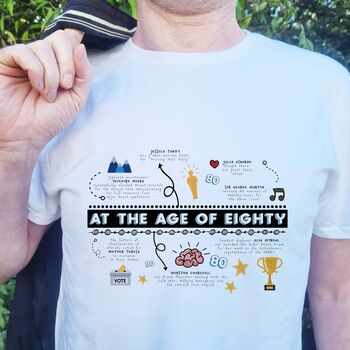 Personalised 80th Birthday Gift T Shirt, 5 of 9
