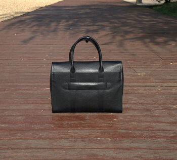Black Leather Top Handle Briefcase, 4 of 7