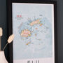 Framed And Personalised Fiji Map Print, thumbnail 2 of 4