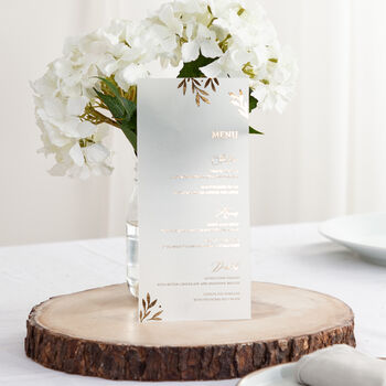 Gold Leaves Foiled Menus With Optional Place Cards, 4 of 4