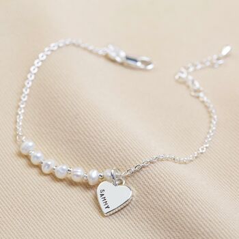 Personalised Freshwater Pearl Silver Plated Bracelet, 2 of 5