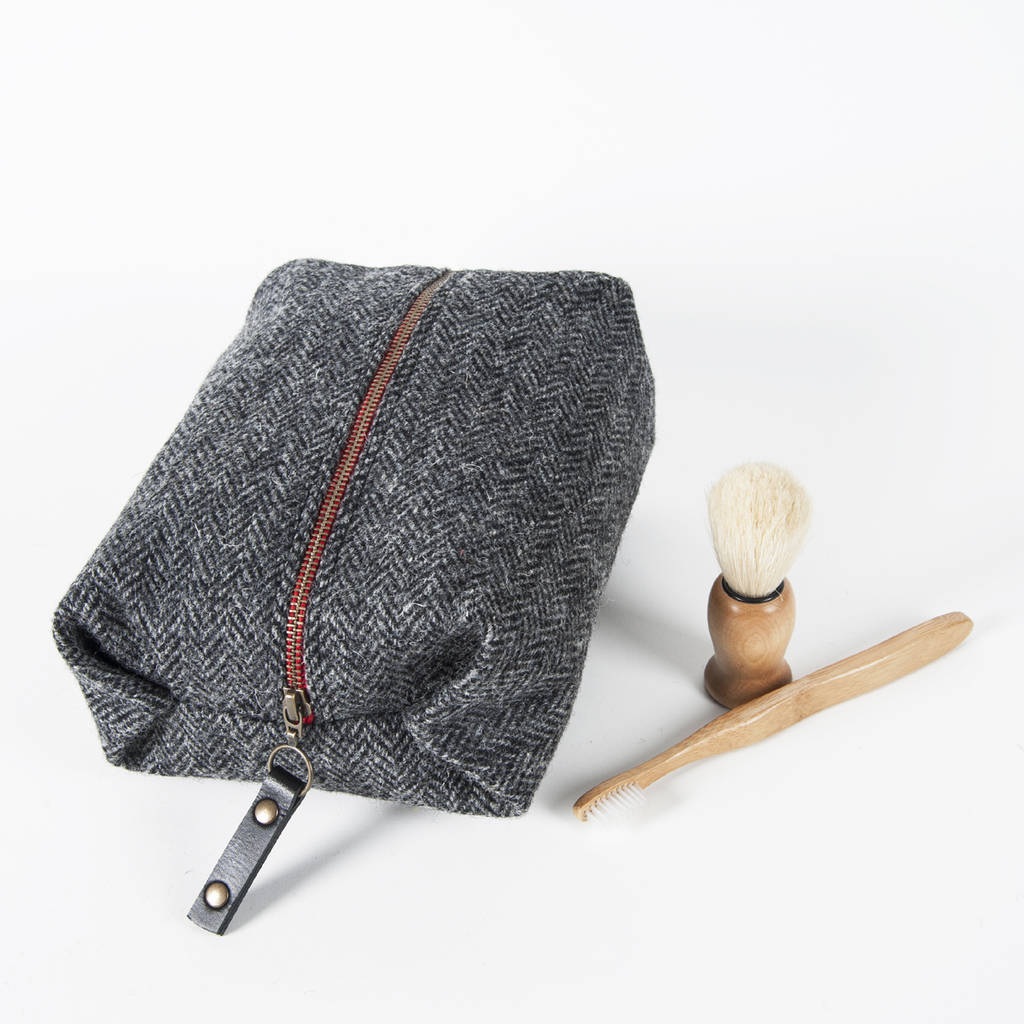 men's harris tweed toiletry bag by catherine aitken