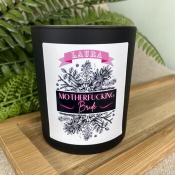 Personalised Neon Motherfucking Bride Candle, 5 of 11