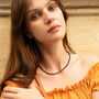 Sterling Silver Black Natural Spinel Necklace, thumbnail 1 of 4