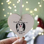Penguin First Married Mr And Mrs Wooden Tree Decoration, thumbnail 8 of 8