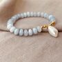 Blue Chalcedony Gemstone And Pearl Bracelet, thumbnail 4 of 6