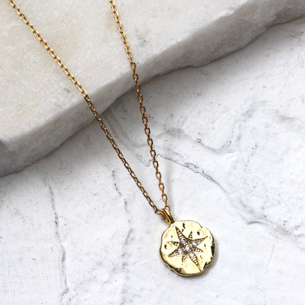 nori. gold north star coin pendant necklace by aluna mae ...