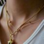 Celestial Star Pearl Necklace – 18k Gold Plated Stainless Steel With Cz Crystals, Waterproof And Adjustable Rope Chain, Gift For Her, thumbnail 2 of 9