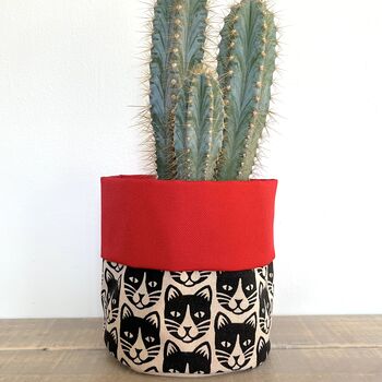 Cat Planter. Handmade Fabric Pot, 3 of 5