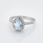 Pear Drop Blue Topaz 925 Sterling Silver Classic Ring, thumbnail 1 of 3