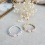 Gold Filled Rose Quartz Stacking Stretch Bead Ring, thumbnail 7 of 9