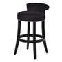 Black Upholstered Roll Top Bar Kitchen Dining Stool, thumbnail 1 of 2