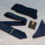 Navy Blue Textured Tie Set And Socks Wedding Groomsmen Gift, thumbnail 5 of 6