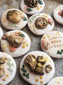 Personalised Hand Iced Woodland Creatures Biscuit Box, 5 of 12