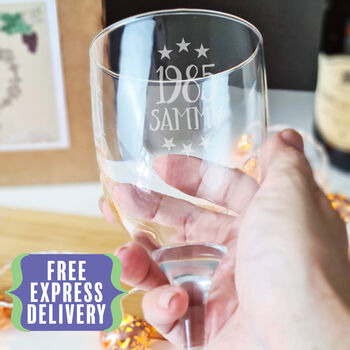 Personalised 40th Birthday Engraved Wine Glass Gift, 2 of 9