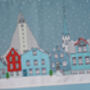 Reykjavik Skyline Christmas Tea Towel, thumbnail 2 of 2
