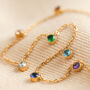 Gold Stainless Steel Rainbow Crystals Necklace, thumbnail 2 of 5