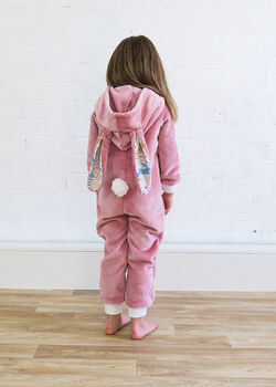 Girls Pink Bunny Rabbit Onesie Children's, 5 of 5