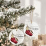 Personalised Christmas Memorial Robin And Stocking Bauble, thumbnail 3 of 4