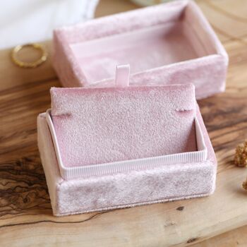 Personalised Engraved Pink Velvet Bracelet Box, 7 of 8