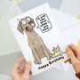 Weimaraner Birthday Cake Card, thumbnail 2 of 2