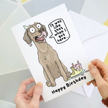 Weimaraner Birthday Cake Card, 2 of 2