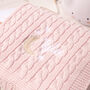 Personalised Pink Baby Blanket – Moon And Stars Name Embroidery, thumbnail 12 of 12