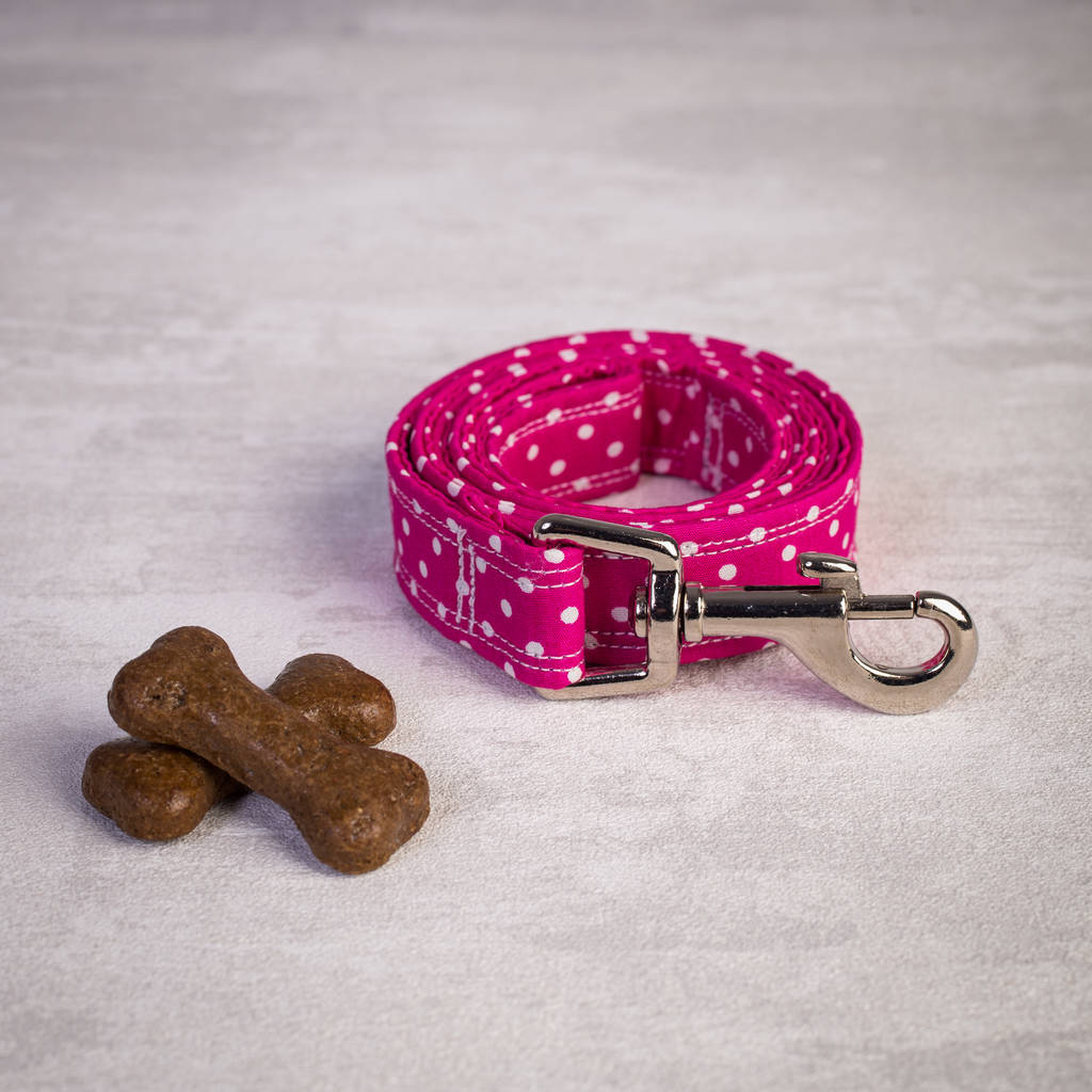 pink dog collar and lead/leash set by charlie and boo