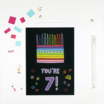 Children's Rainbow Cake Birthday Cards, 8 of 11