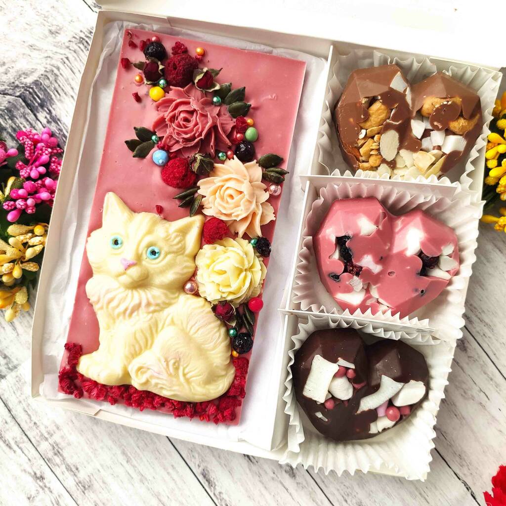 Personalised 'The Meow' Artisan Chocolate Cat By The Unique Chocolate