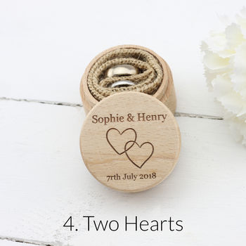 Personalised Wooden Wedding Ring Box In Nine Designs, 5 of 12