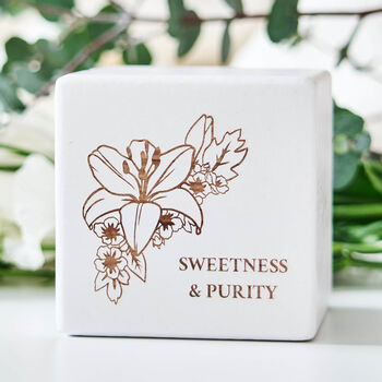 Personalised Birth Flower New Baby Gift Keepsake Block, 12 of 12