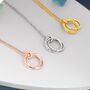 Three Interlocking Circles Pendant Necklace, thumbnail 2 of 12