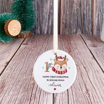 Personalised Baby’s First Christmas Gift Ornament For Niece, 7 of 7