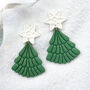 Christmas Tree Polymer Clay Earrings, thumbnail 2 of 6