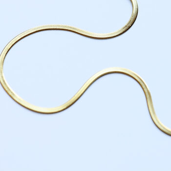 Flat Herringbone Chain Necklace In 18ct Gold Plated, 2 of 8