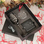 Christmas Reindeer Champagne Flute With Coaster And Decoration Gift Set, thumbnail 5 of 8