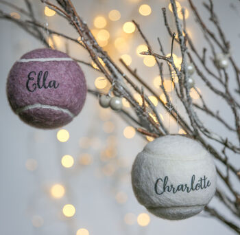 Personalised Tennis Ball Christmas Baubles, 8 of 12