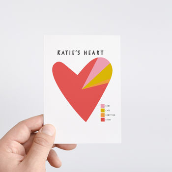 'My Heart' A Pie Chart Personalised Valentines Card, 2 of 5