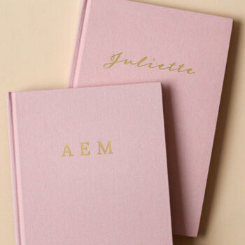Personalised Script Name Fabric Notebook In Pink, 3 of 4