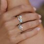 Dainty Pearl And Blue Topaz Ring, thumbnail 7 of 8