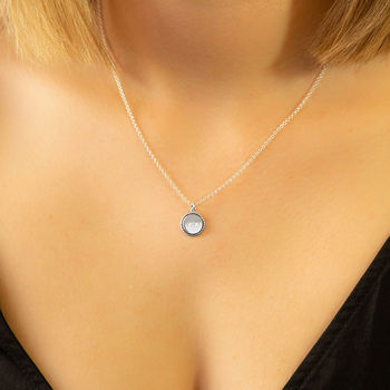 Engravable Sterling Silver Petite Round Necklace, 3 of 5