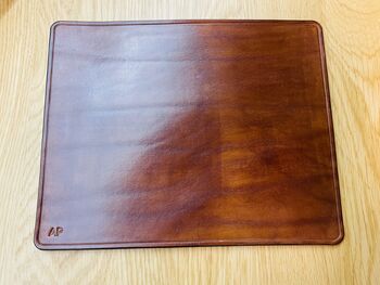 Personalised Stamped Leather Mouse Mat, Spanish Brown, 11 of 12