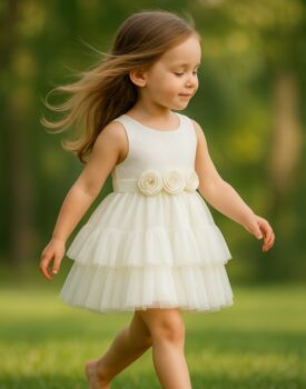 Juniper In Ivory White Party Or Flower Girl Dress, 4 of 4