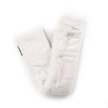 Long Soft White Recycled Faux Fur Hot Water Bottle, 4 of 6
